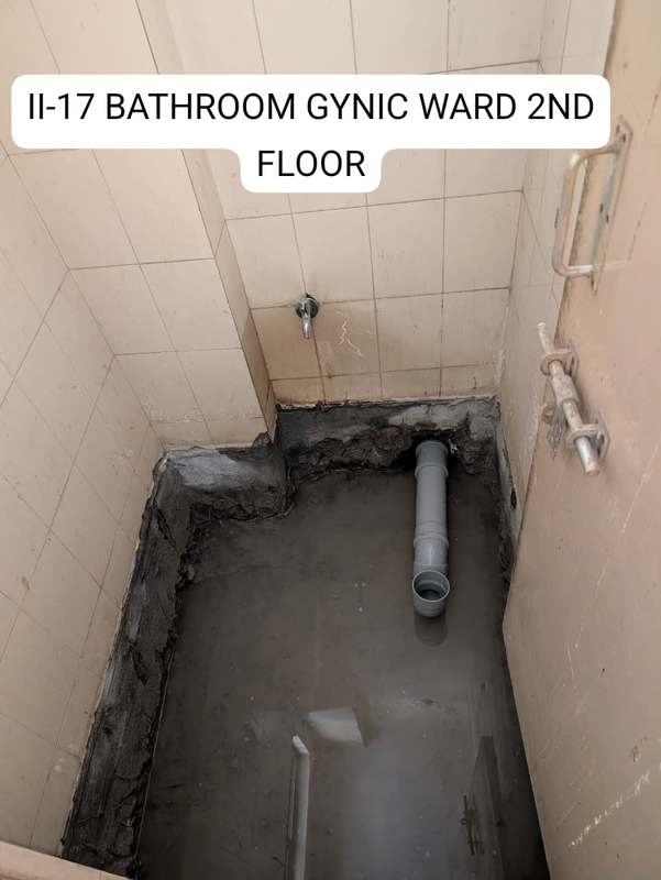 Hospital washroom renovation work