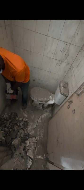 Hospital washroom renovation work